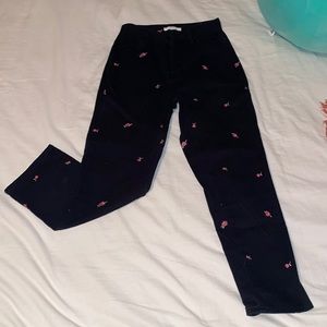 Pacsun embroidered rose jeans, high rise straight leg jeans